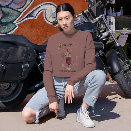 Wine Jump Cropped Sweatshirt