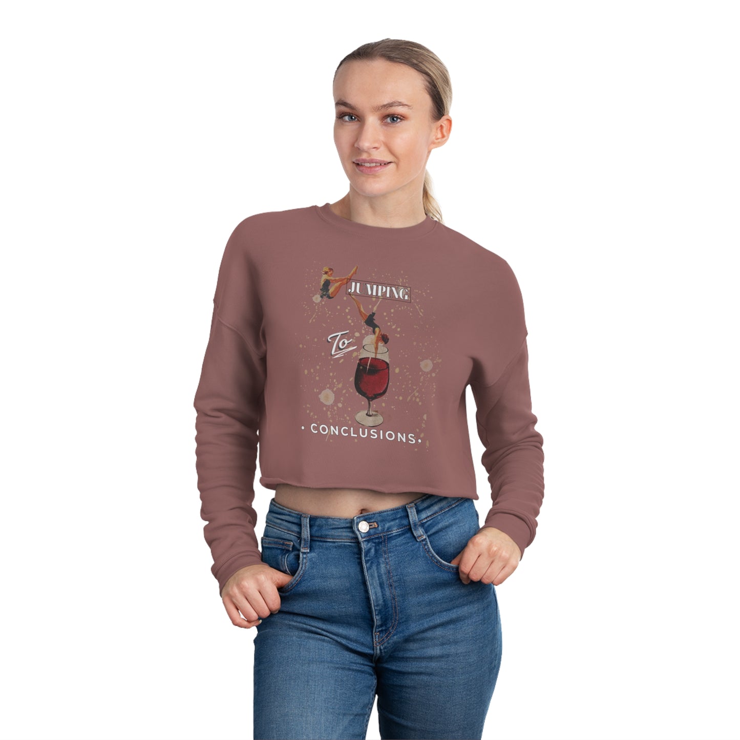 Wine Jump Cropped Sweatshirt