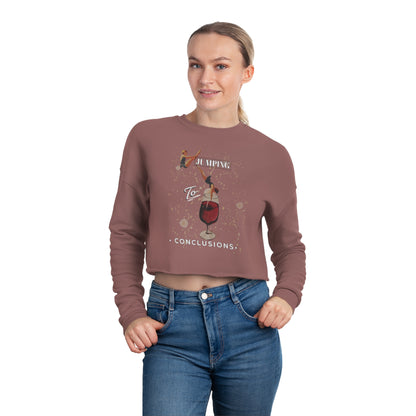 Wine Jump Cropped Sweatshirt