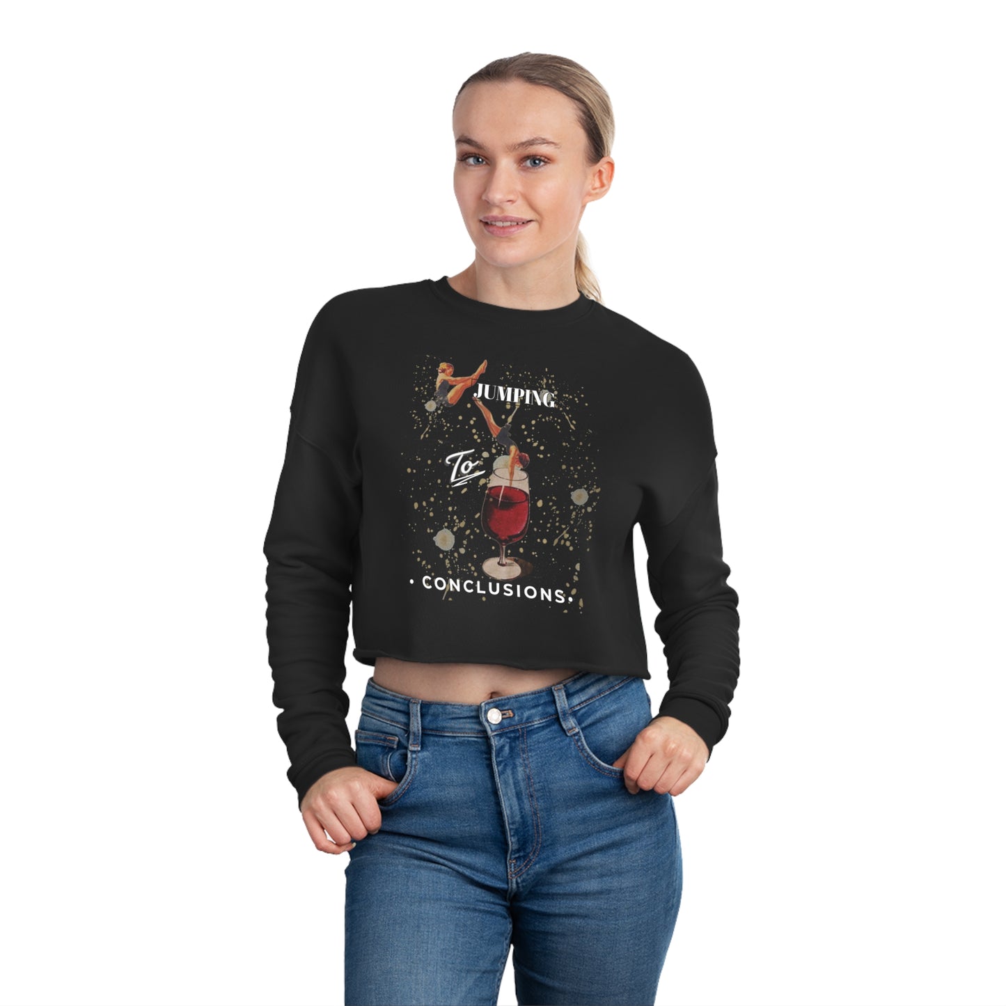Wine Jump Cropped Sweatshirt